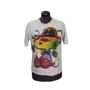 Zara Snoopy Peanuts Graphic T-Shirt Juniors S  Art Print Short Sleeve Casual Top